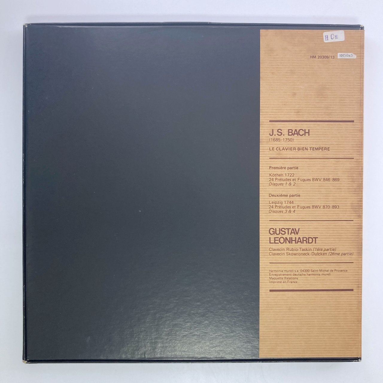 LP/ グスタフ・レオンハルト / バッハ:平均律クラヴィーア曲集 / フランス盤 5枚組 BOX インサート・CS HARMONIA MUNDI HM20309/13