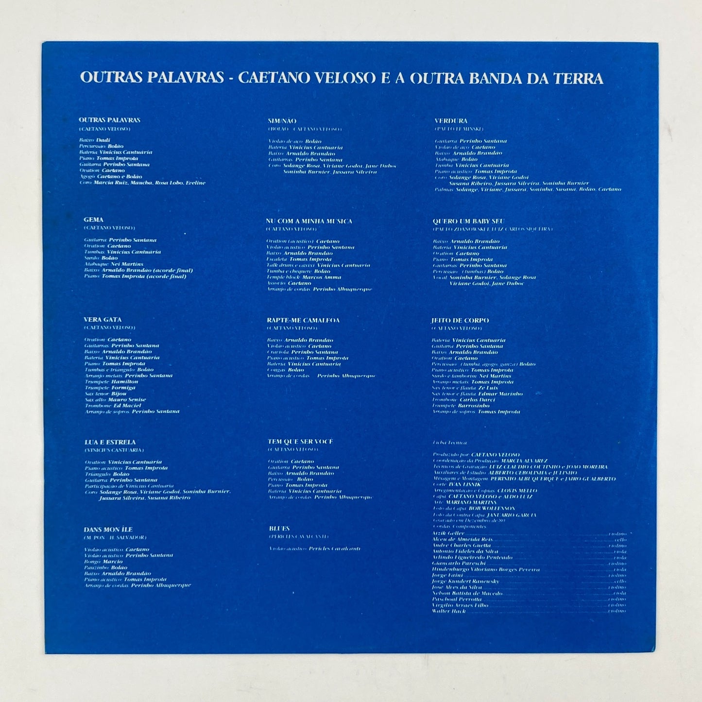 LP/ CAETANO VELOSO / OUTRAS PALAVRAS / カエターノ・ヴェローゾ / ブラジル盤 オリジナル インナー・ライナー PHILIPS