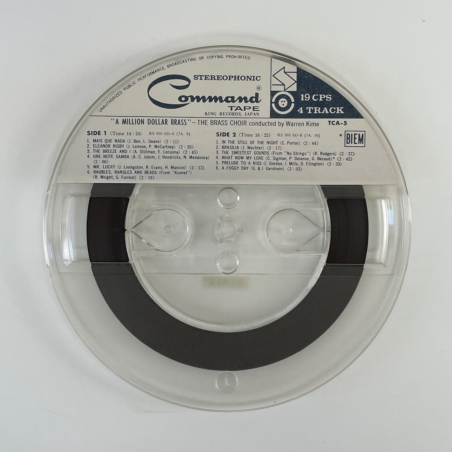 オープンリールテープ/ WARREN KIME / A MILLION DOLLAR BRSS / ウォーレン・カイム / 7号 国内盤 4トラック 19cm/s COMMAND