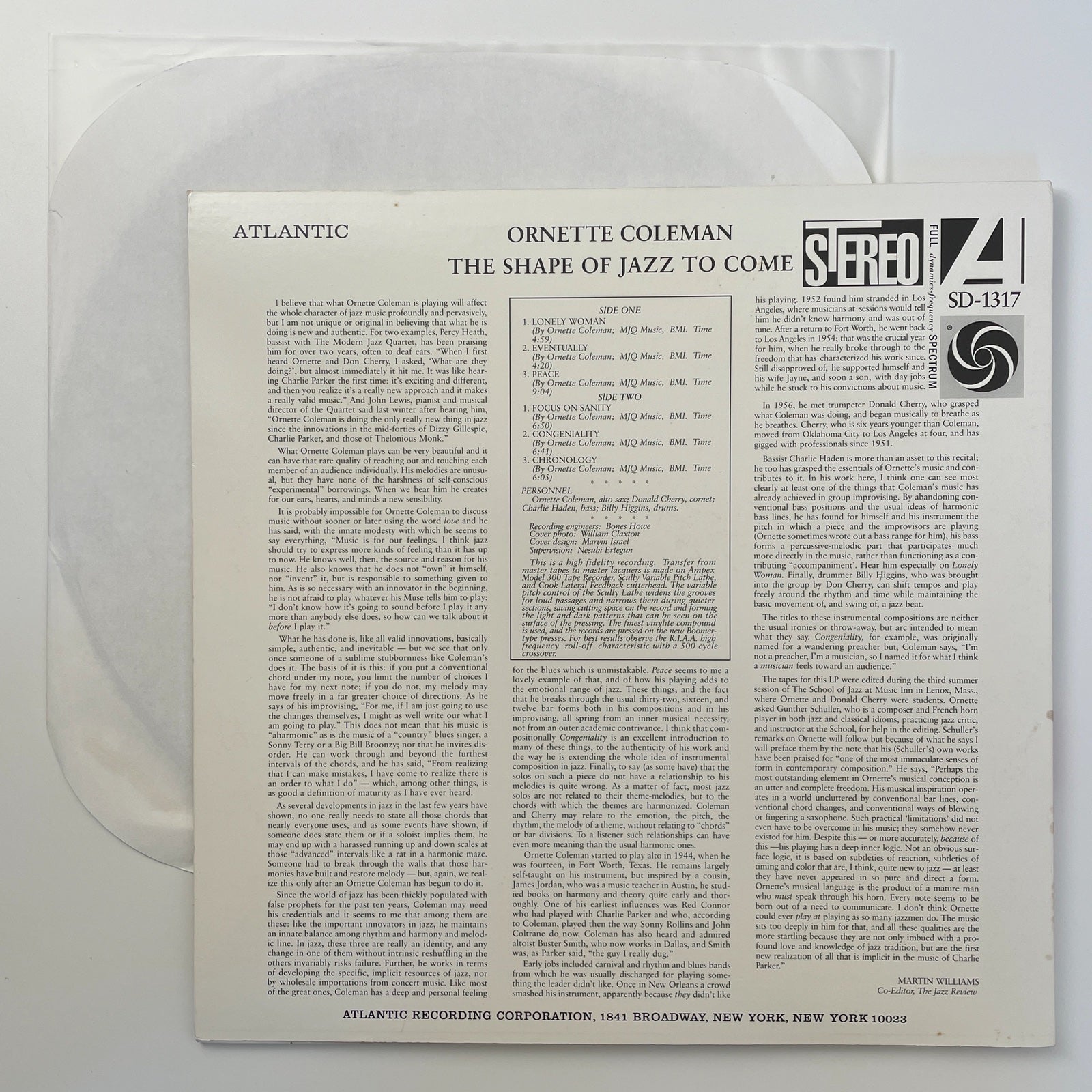 ORNETTE COLEMAN - THE SHAPE OF JAZZ TO COME (LP) | REALLY GOOD