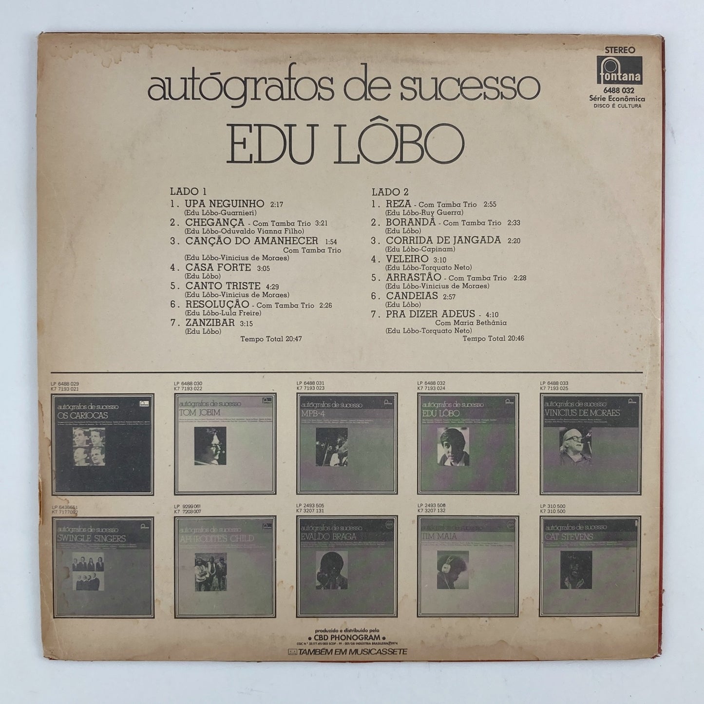 LP/ EDU LOBO / AUTOGRAFOS DE SUCESSO / エドゥ・ロボ / ブラジル盤 FONTANA