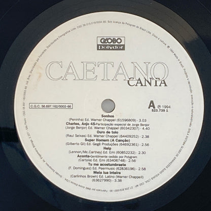 LP/ CAETANO VELOSO / CAETANO CANTA / カエターノ・ヴェローゾ / ブラジル盤 GLOBO POLYDOR 523.7391