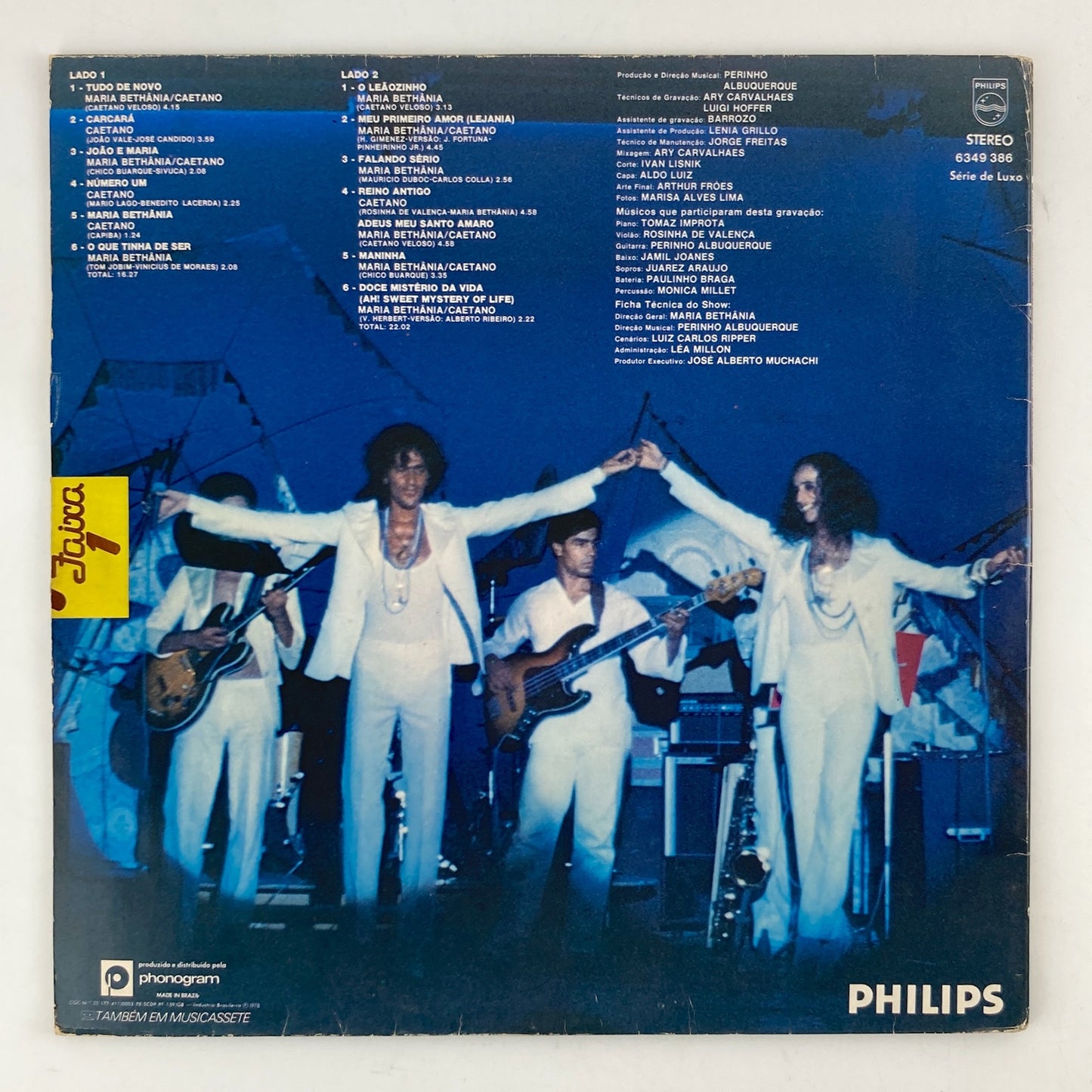LP/ CAETANO VELOSO , MARIA BETHANIA / AO VIVO / カエターノ・ヴェローゾ / ブラジル盤 オリジナル PHILIPS 6349.386