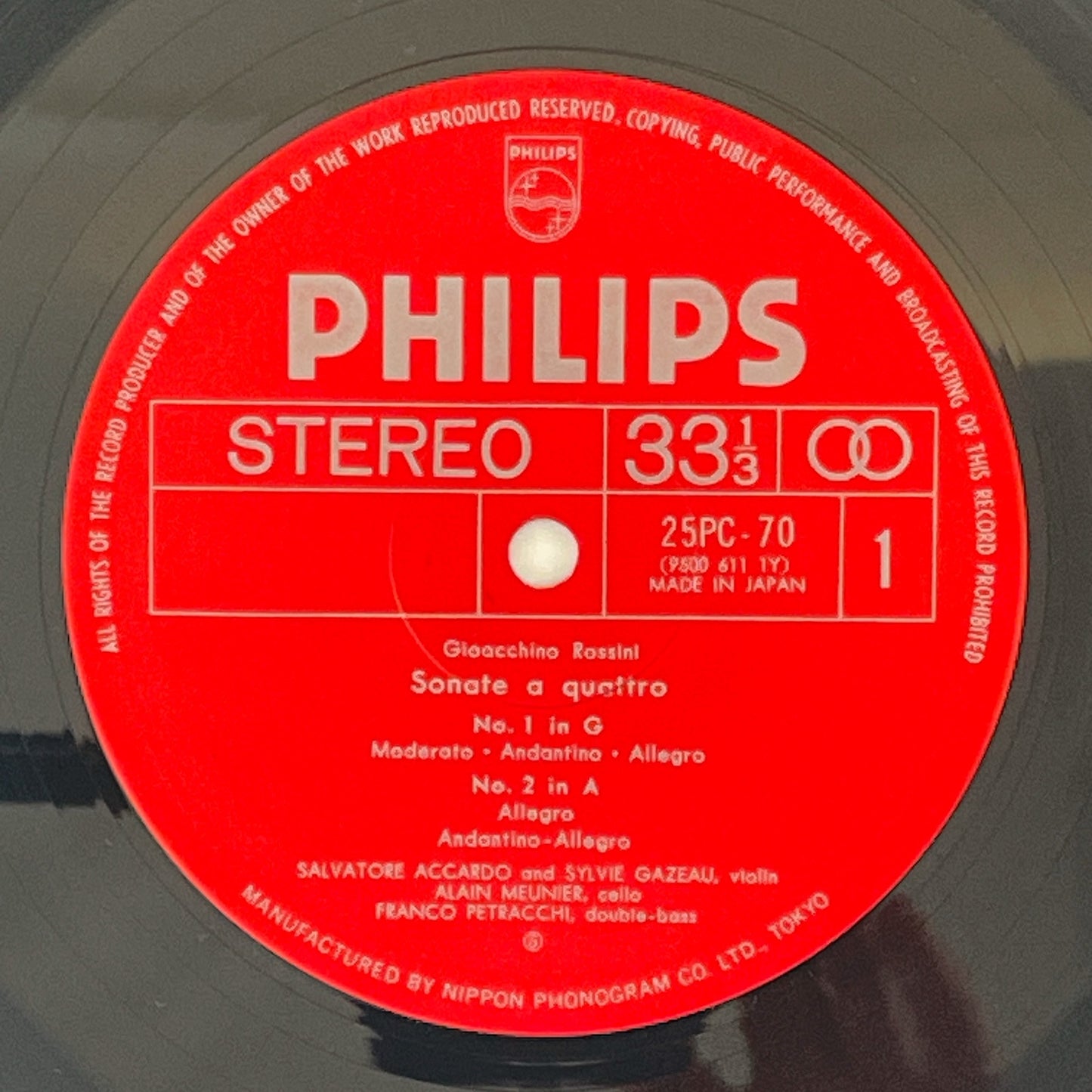 LP/ サルヴァトーレ・アッカルド、シルヴィー・ガゾー / ロッシーニ:弦楽ソナタ / 国内盤 2枚組 帯 PHILIPS 25PC-70~71