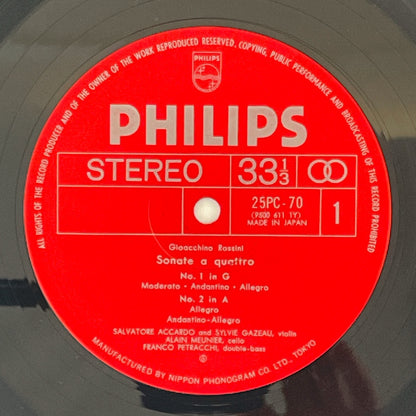 LP/ サルヴァトーレ・アッカルド、シルヴィー・ガゾー / ロッシーニ:弦楽ソナタ / 国内盤 2枚組 帯 PHILIPS 25PC-70~71