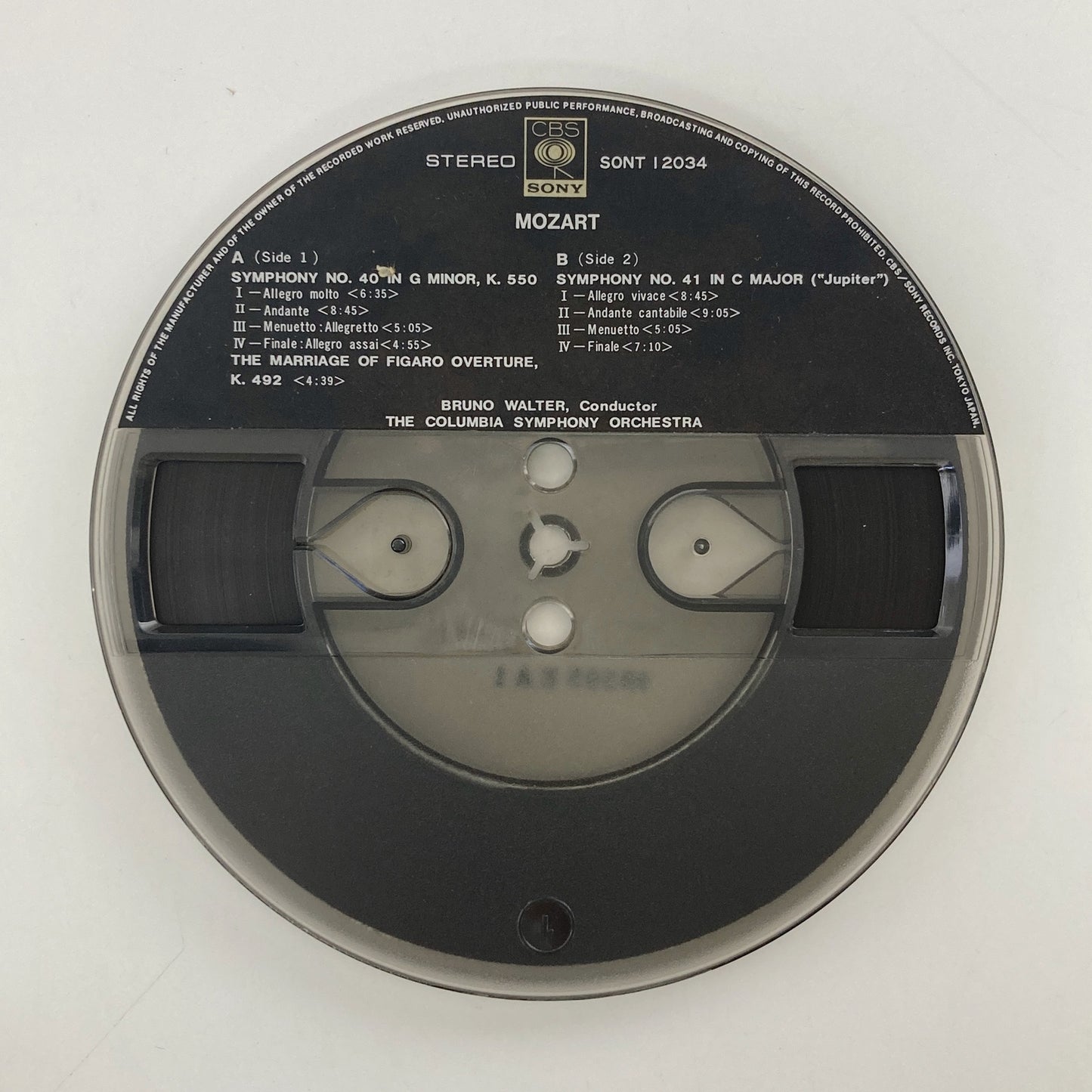 オープンリール/ ブルーノ・ワルター / モーツァルト:交響曲第40番、第41番「ジュピター」 / 7号 国内盤 4トラック 19cm/s