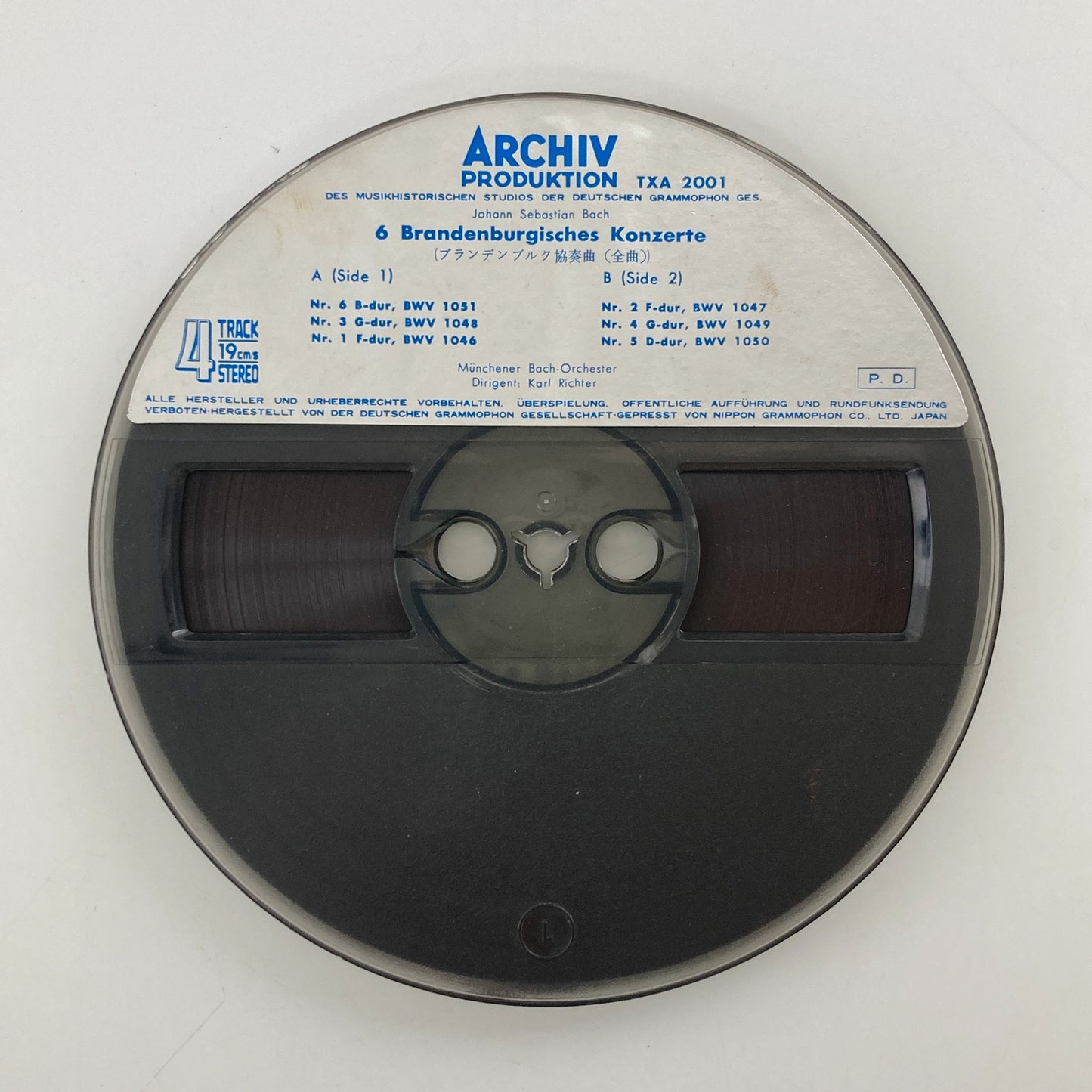 オープンリールテープ/ カール・リヒター / バッハ:ブランデンブルク協奏曲(全曲) / 7号 国内盤 4トラック 19cm/s ARCHIV