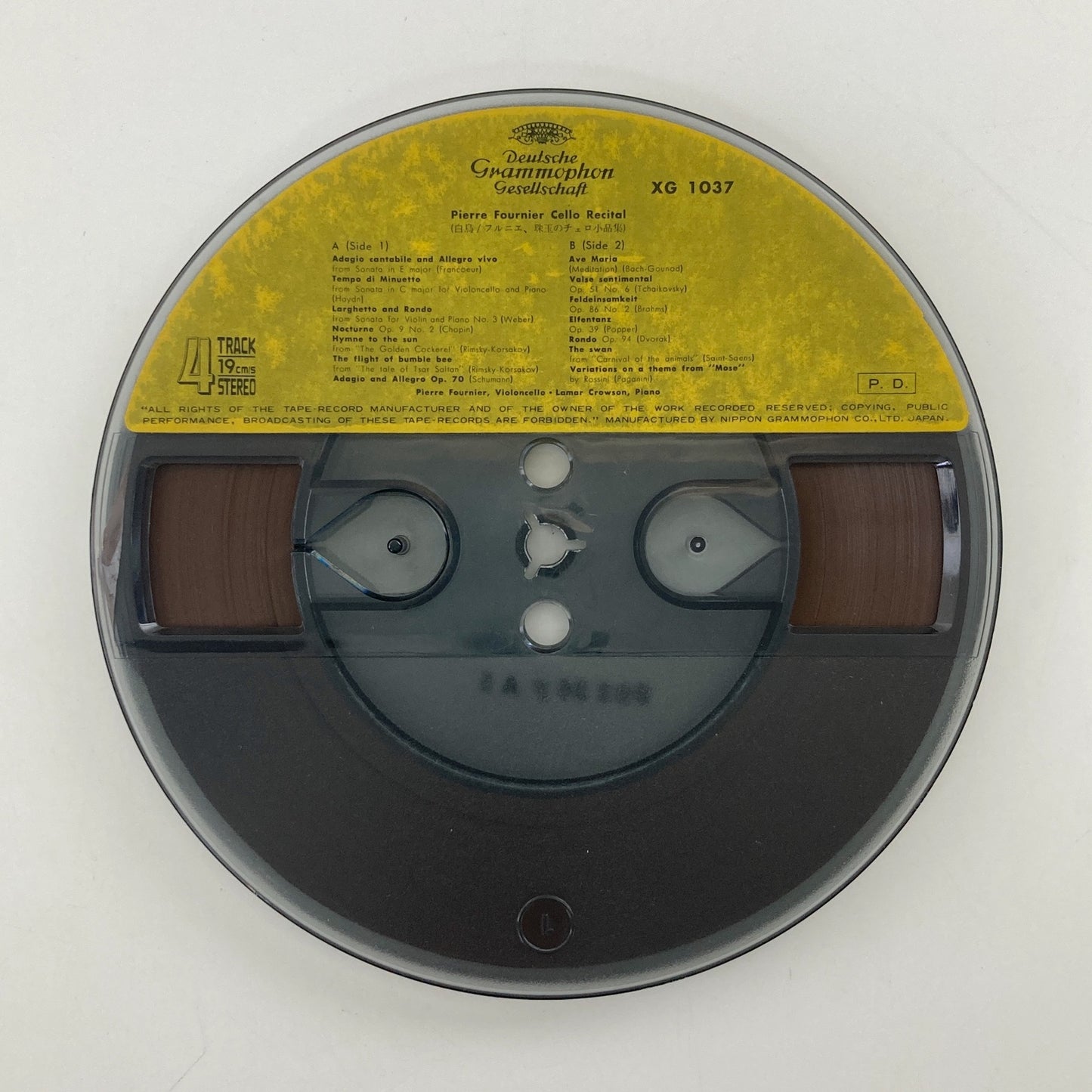 オープンリールテープ/ ピエール・フルニエ / 白鳥 / 珠玉のチェロ小品集 / 7号 国内盤 4トラック 19cm/s (7 1/2IPS) DGG