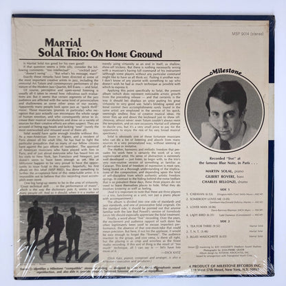 LP/ THE MARTIAL SOLAL TRIO / ON HOME GROUND / US盤 オリジナル 緑ラベル ピアノトリオ MILESTONE MSP9014