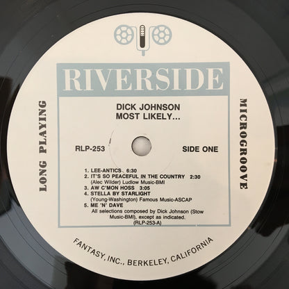 LP/ DICK JOHNSON / MOST LIKELY… / US盤 直輸入 WAVE JAZZ RIVER SIDE RLP12-253