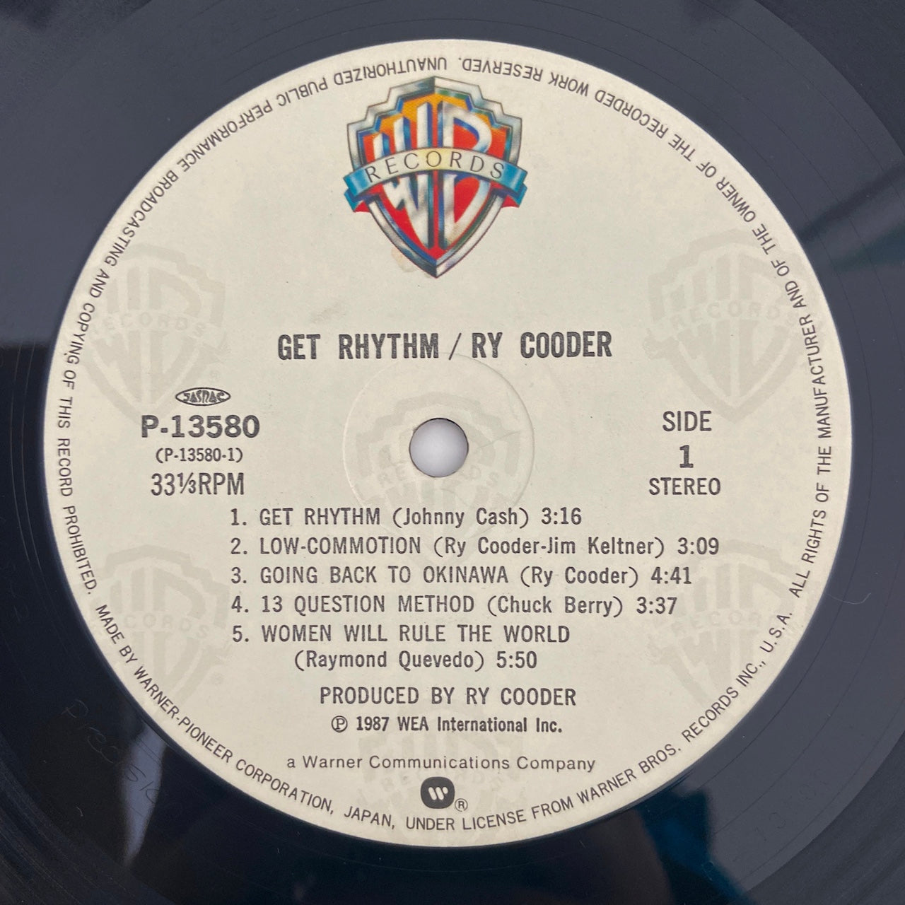 LP/ RY COODER / GET RHYTHM / 国内盤 帯・ライナー付き WARNER BROS. RECORDS  P-13580