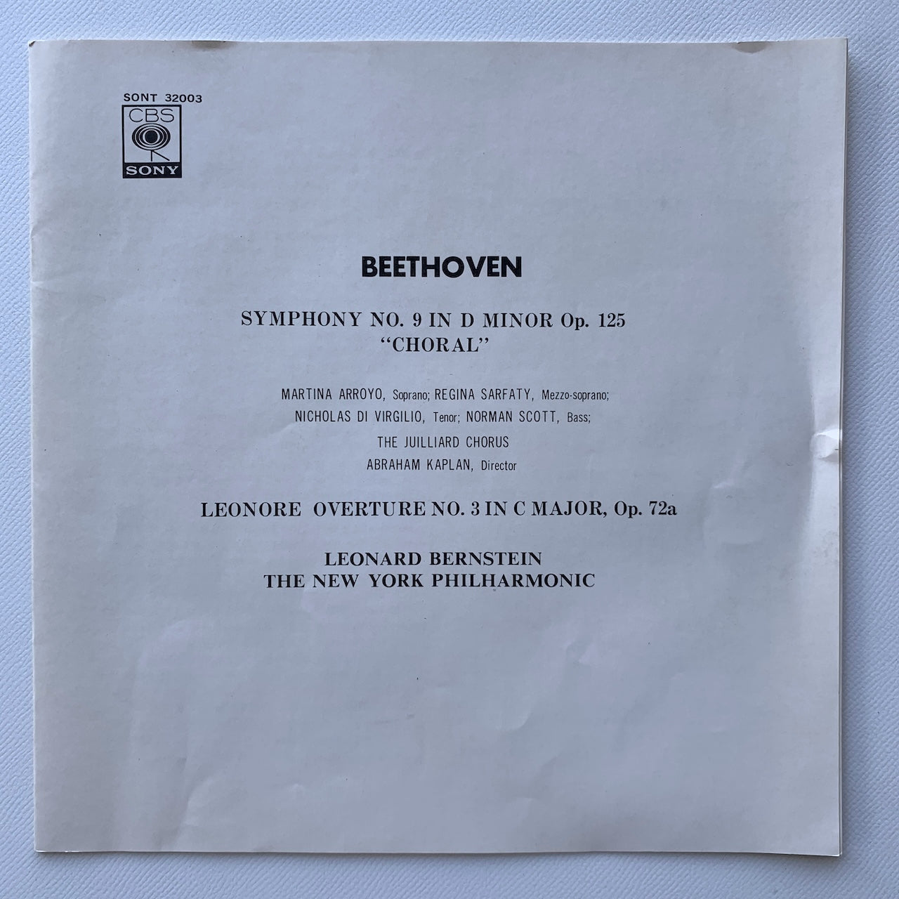 オープンリール/ レナード・バーンスタイン / ベートーヴェン：交響曲第9番「合唱付き」 / 国内盤 7号 4トラック 19cm/s (7 1/2IPS) ライナー CBS SONY SONT-32003