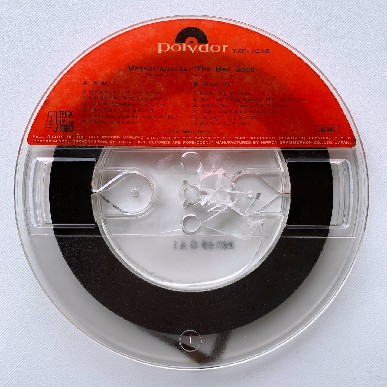 オープンリール/ BEE GEES / MASSACHUSETTS / 国内盤 7号 4トラック 19cm/s (7 1/2IPS) POLYDOR TXP-1018