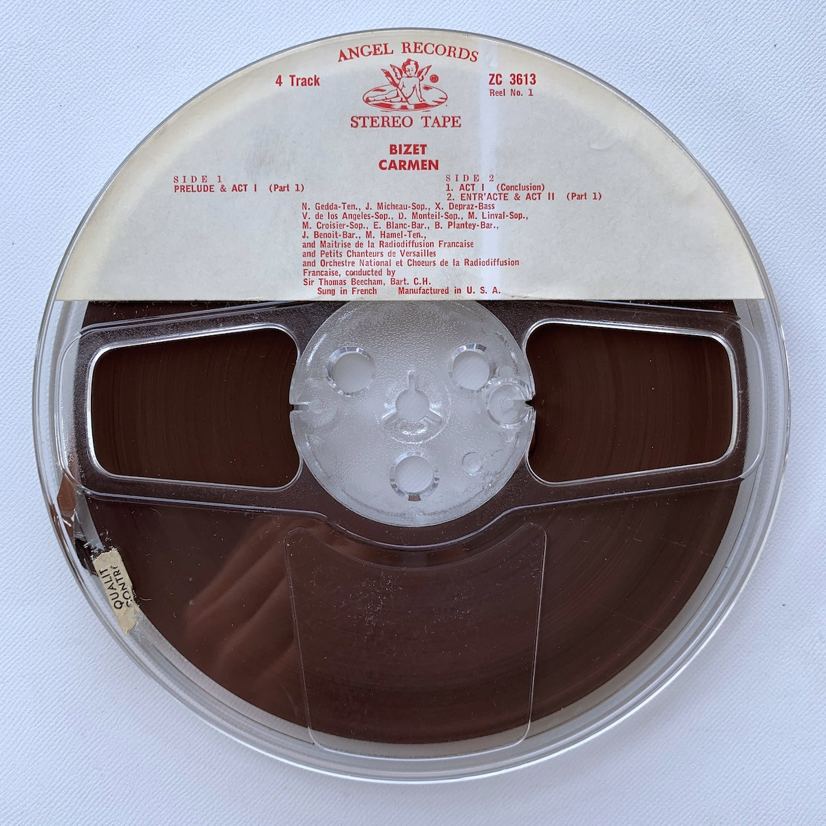 オープンリール/ トーマス・ビーチャム / ビゼー：カルメン / US盤 2本組 7号 4トラック 19cm/s (7 1/2IPS) インサート ANGEL ZC3613