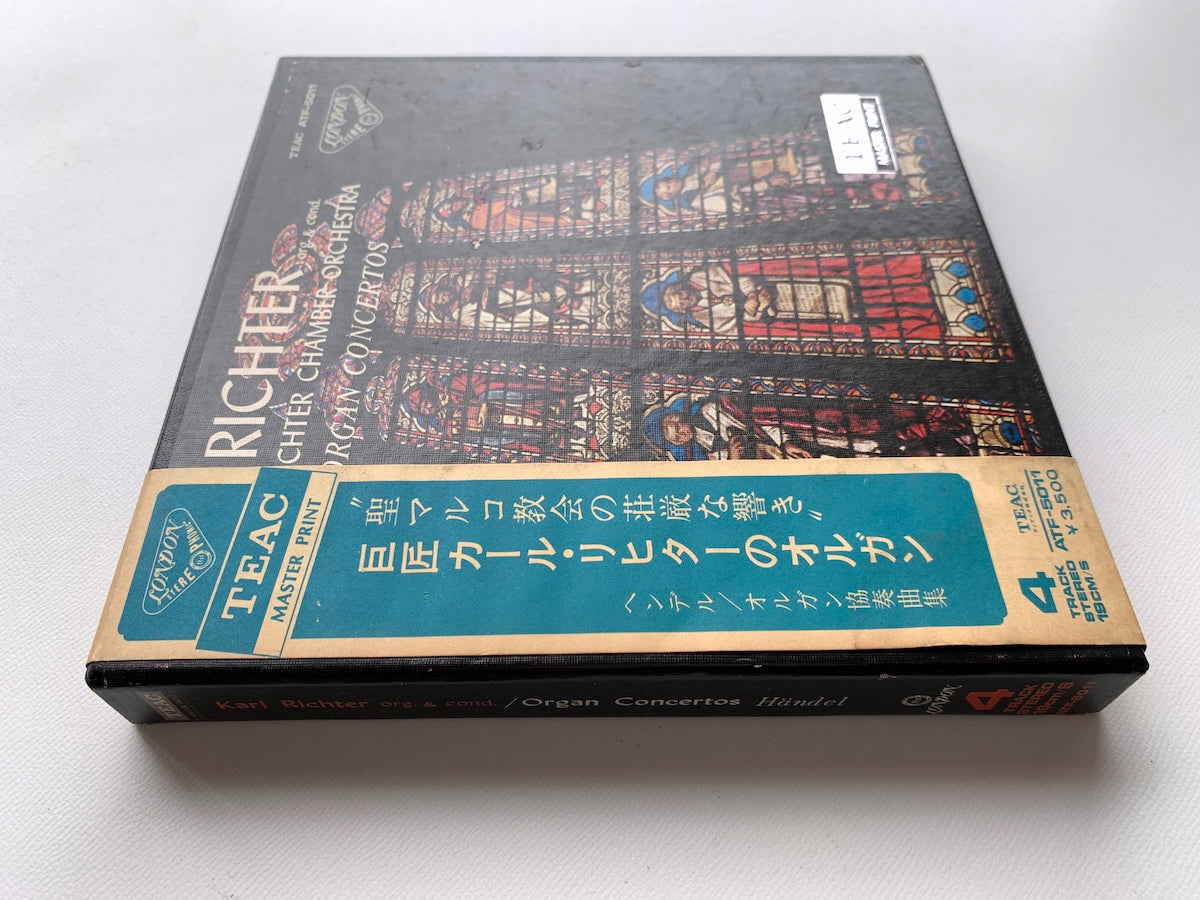 オープンリール/ カール・リヒター / ヘンデル:オルガン協奏曲集 / 国内盤 7号 4トラック 19cm/s (7 1/2IPS) 帯・ライナー LONDON ATF-5011