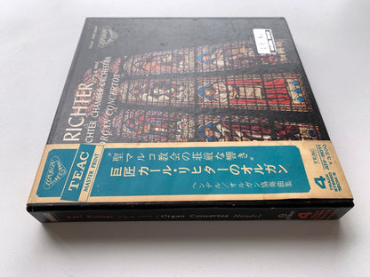 オープンリール/ カール・リヒター / ヘンデル:オルガン協奏曲集 / 国内盤 7号 4トラック 19cm/s (7 1/2IPS) 帯・ライナー LONDON ATF-5011