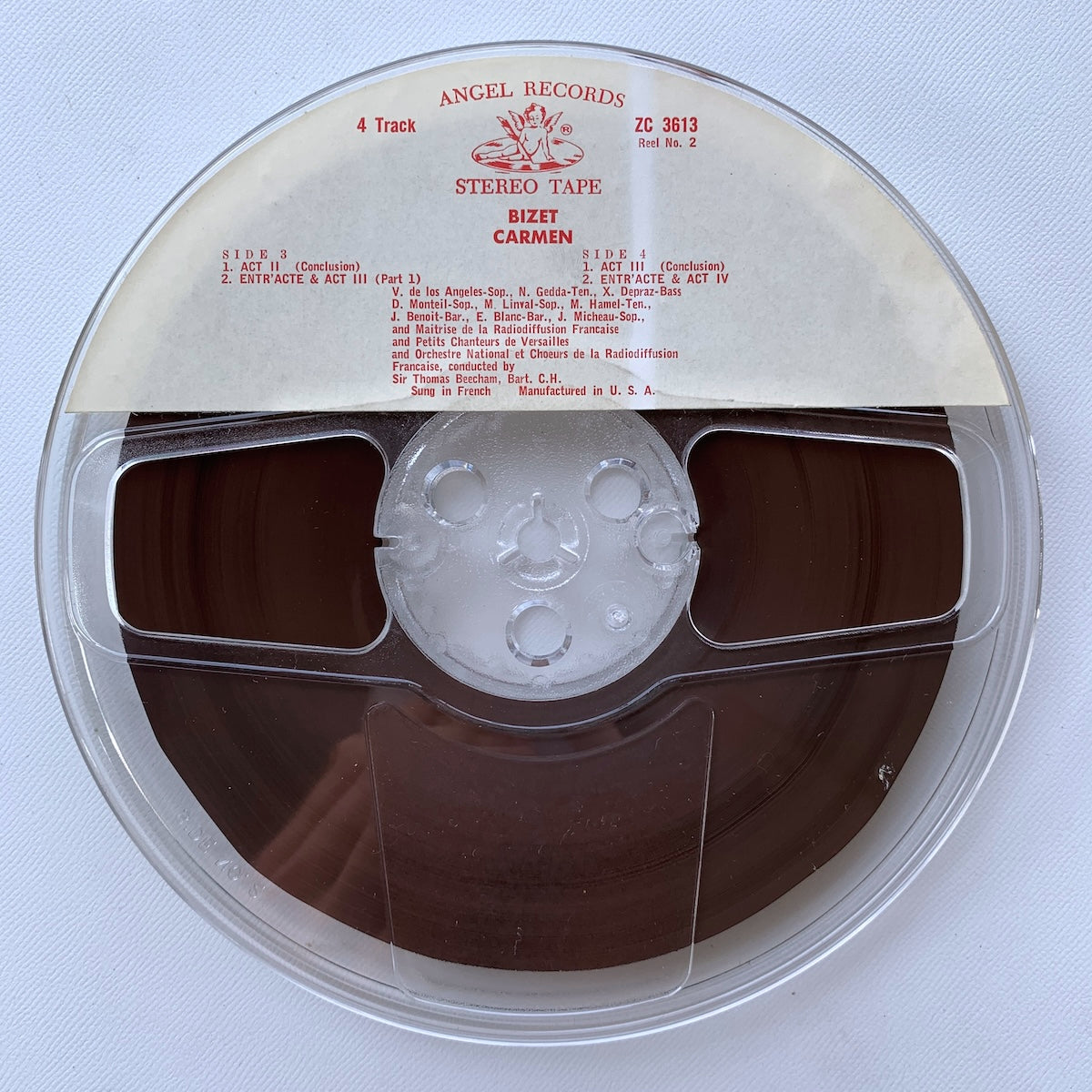 オープンリール/ トーマス・ビーチャム / ビゼー：カルメン / US盤 2本組 7号 4トラック 19cm/s (7 1/2IPS) インサート ANGEL ZC3613