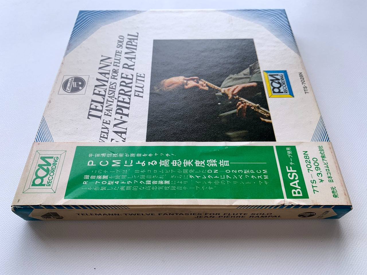 オープンリール/ ランパル / テレマン：無伴奏フルートのための12の幻想曲集 / 国内盤 7号 4トラック 19cm/s (7 1/2IPS) 帯・ライナー COLUMBIA 7TS-7028N