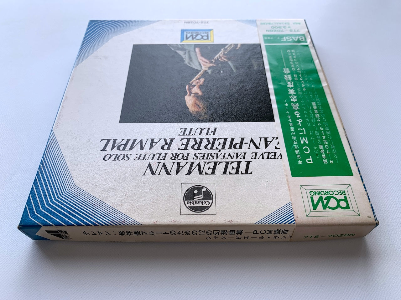 オープンリール/ ランパル / テレマン：無伴奏フルートのための12の幻想曲集 / 国内盤 7号 4トラック 19cm/s (7 1/2IPS) 帯・ライナー COLUMBIA 7TS-7028N