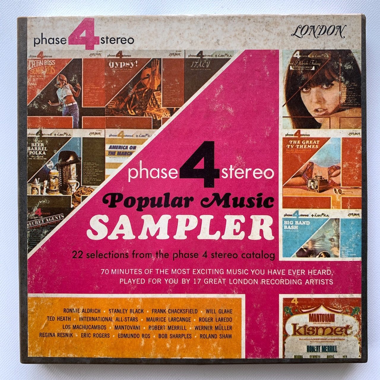 オープンリール/ V.A. / PHASE 4 STEREO POPULAR MUSIC SAMPLER / US盤 7号 4トラック 19cm/s (7 1/2IPS) インサート LONDON LPL66003