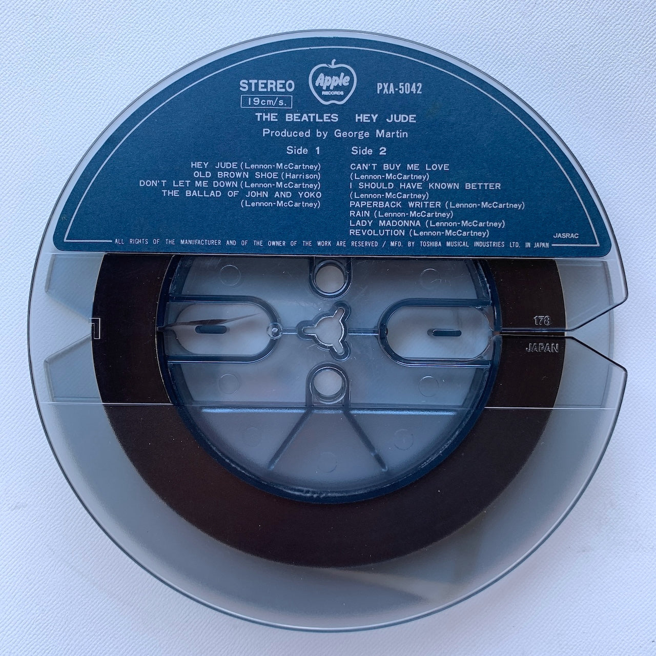 オープンリール/ THE BEATLES / HEY JUDE / 国内盤 7号 4トラック 19cm/s (7 1/2IPS) ライナー APPLE PXA-5042