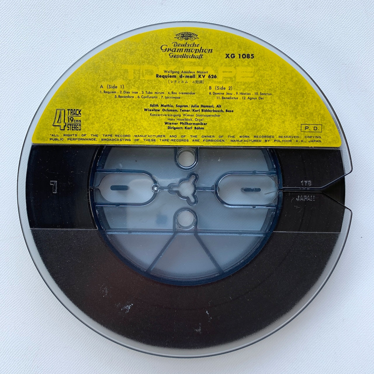 オープンリール/ カール・ベーム / モーツァルト：レクイエム / 国内盤 7号 4トラック 19cm/s (7 1/2IPS) DGG XG-1085