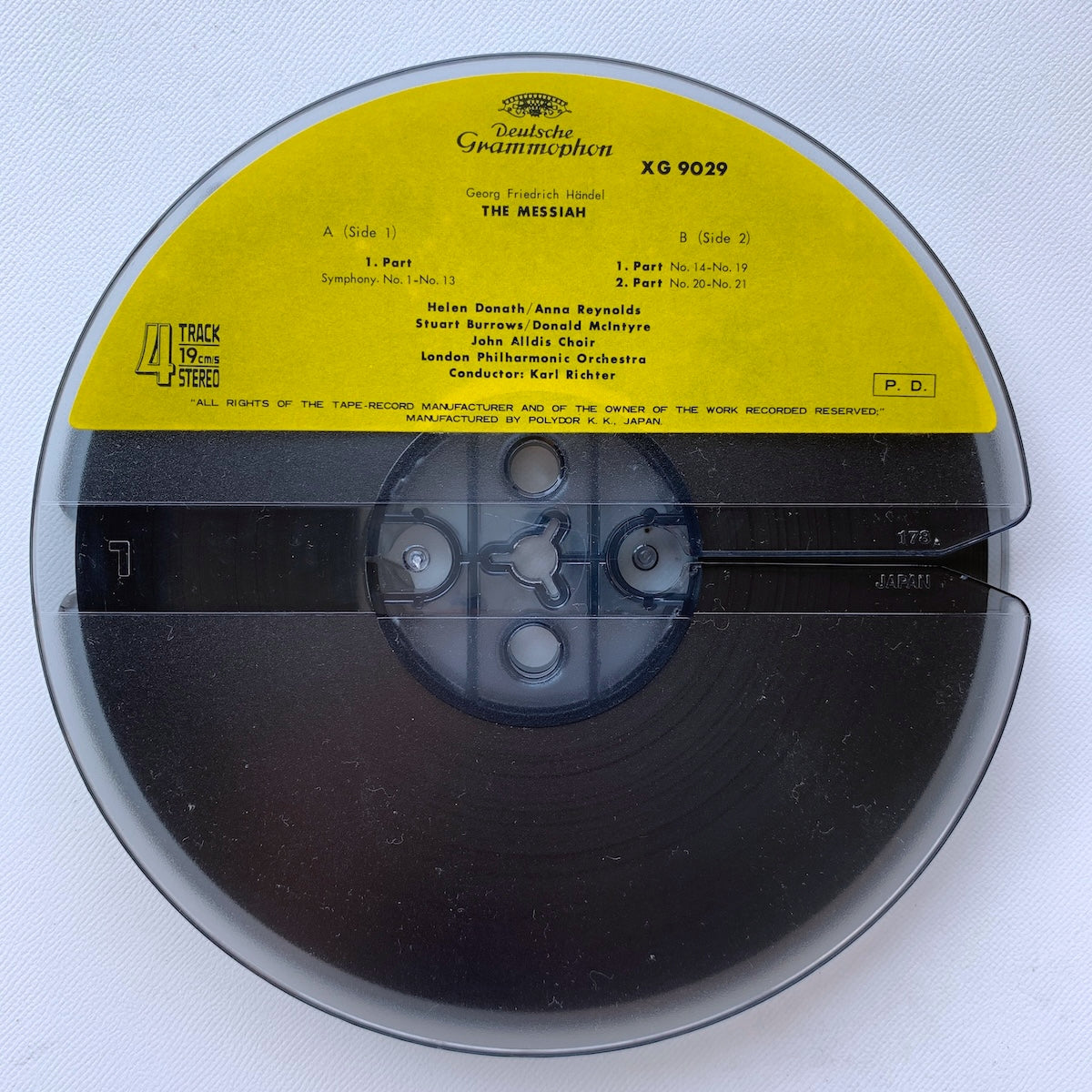 オープンリール/ リヒター、ジョン・オールディス合唱団 / ヘンデル：メサイア全曲 / 国内盤 2本組 7号 4トラック 19cm/s (7 1/2IPS) DGG XG-9029-30