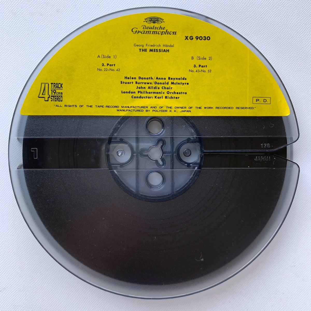 オープンリール/ リヒター、ジョン・オールディス合唱団 / ヘンデル：メサイア全曲 / 国内盤 2本組 7号 4トラック 19cm/s (7 1/2IPS) DGG XG-9029-30