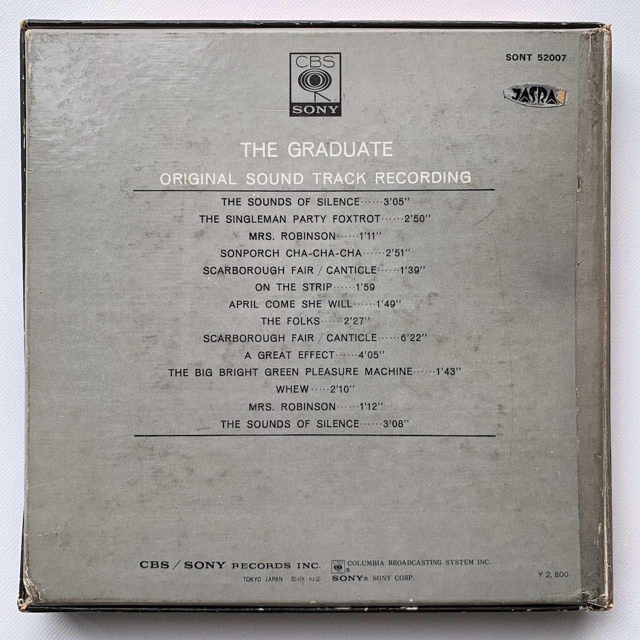 オープンリール/ SIMON AND GARFUNKEL / THE GRADUATE / 国内盤 7号 4トラック 19cm/s (7 1/2IPS) ライナー CBS SONY SONT-52007