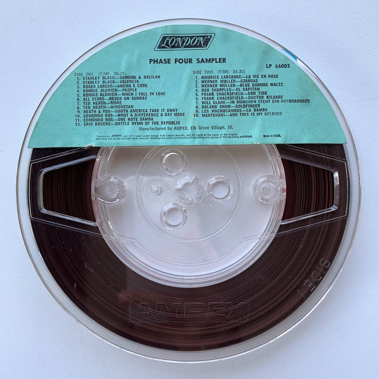 オープンリール/ V.A. / PHASE 4 STEREO POPULAR MUSIC SAMPLER / US盤 7号 4トラック 19cm/s (7 1/2IPS) インサート LONDON LPL66003