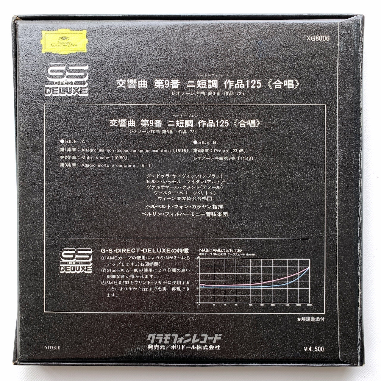 オープンリール/ ヘルベルト・フォン・カラヤン / ベートーヴェン：交響曲第9番「合唱」 / 国内盤 7号 4トラック 19cm/s (7 1/2IPS) ライナー DGG XG-8006