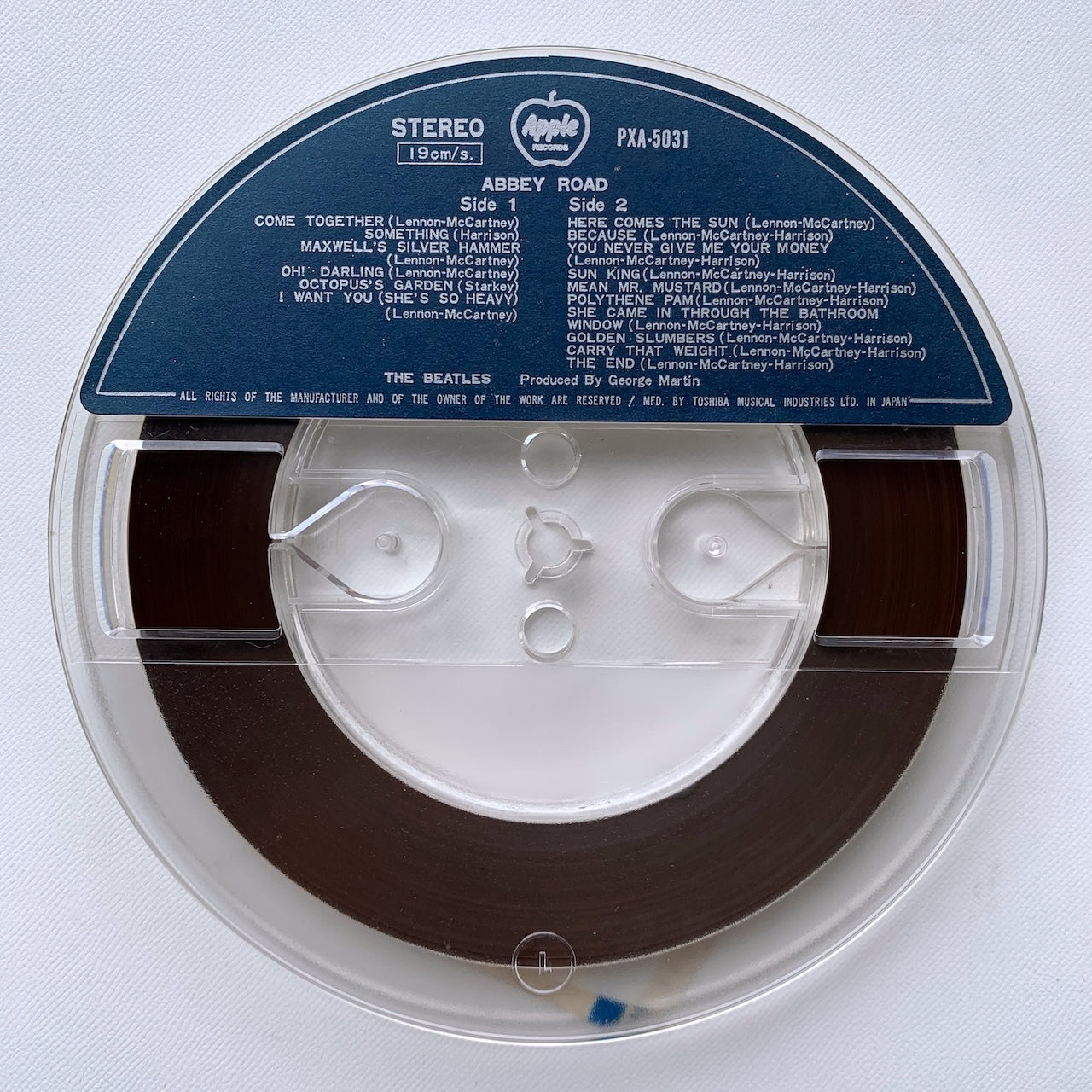 オープンリール/ THE BEATLES / ABBEY ROAD / 国内盤 7号 4トラック 19cm/s (7 1/2IPS) ライナー APPLE PXA-5031