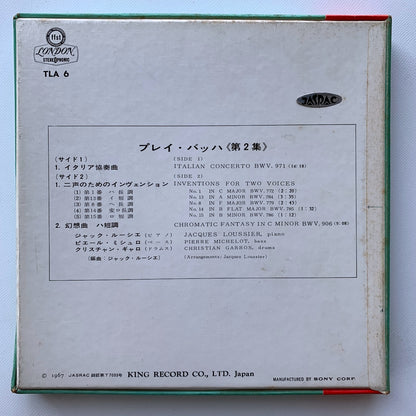 オープンリール/ ジャック・ルーシェ / J.S.バッハ：イタリア協奏曲 他 / 国内盤 7号 4トラック 19cm/s (7 1/2IPS) 帯・ライナー LONDON TLA-6