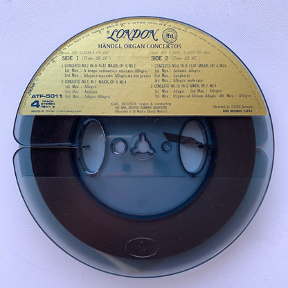 オープンリール/ カール・リヒター / ヘンデル:オルガン協奏曲集 / 国内盤 7号 4トラック 19cm/s (7 1/2IPS) ライナー LONDON ATF-5011