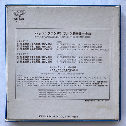 オープンリール/ カール・ミュンヒンガー / J.S.バッハ：ブランデンブルク協奏曲 全曲 / 国内盤 7号 4トラック 19cm/s (7 1/2IPS) ライナー LONDON TLR-7012