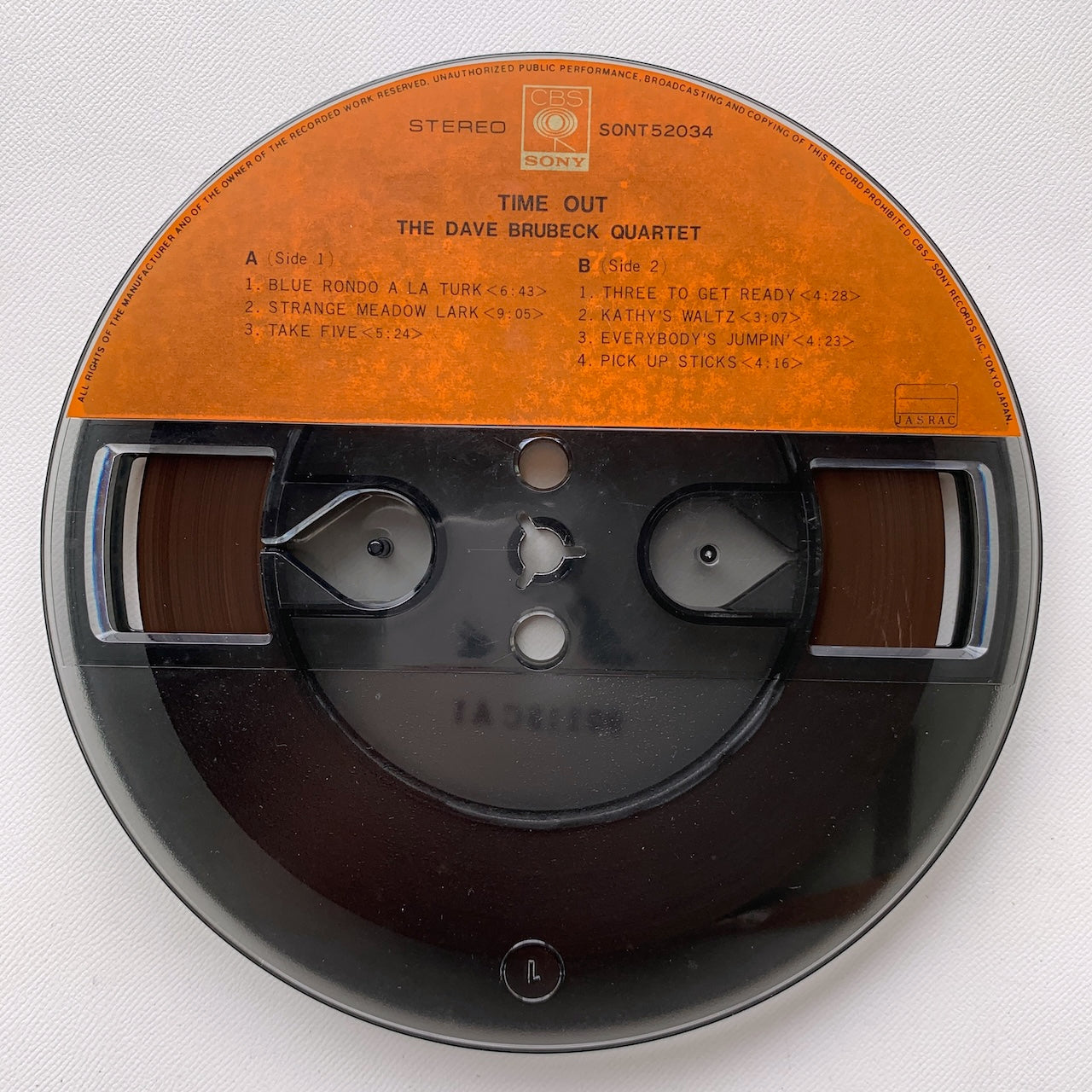 オープンリール/ DAVE BRUBECK / TIME OUT / 国内盤 7号 4トラック 19cm/s (7 1/2IPS) ライナー CBS SONY SONT-52034