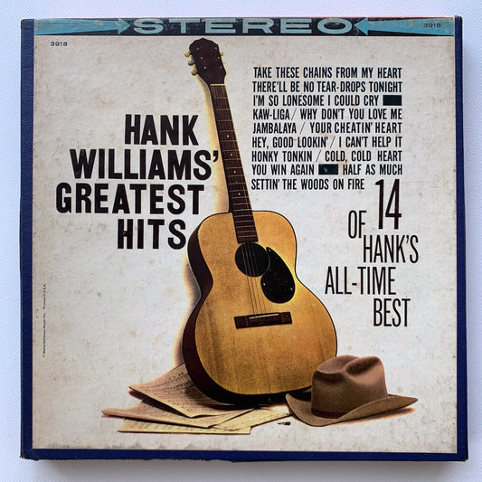 オープンリール/ HANK WILLIAMS / GREATEST HITS / US盤 7号 4トラック 9.5cm/s (3 3/4IPS) AMPEX MGX3918