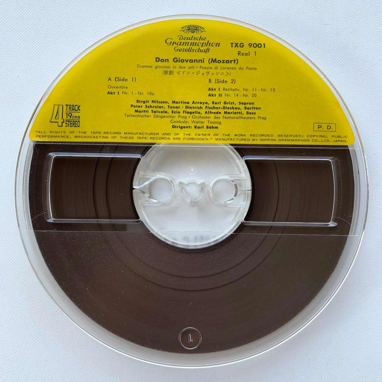 オープンリール/ カール・ベーム / モーツァルト：オペラ「ドン・ジョヴァンニ」全曲 / 国内盤 2本組 7号 4トラック 19cm/s (7 1/2IPS) ライナー DGG TXG-9001-02