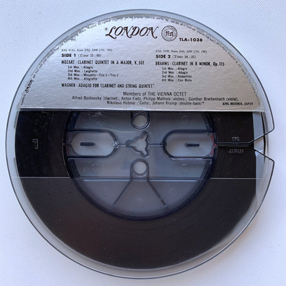 オープンリール/ ヴィリー・ボスコフスキー / モーツァルト：クラリネット五重奏曲 他 / 国内盤 7号 4トラック 19cm/s (7 1/2IPS) ライナー LONDON TLA-1036