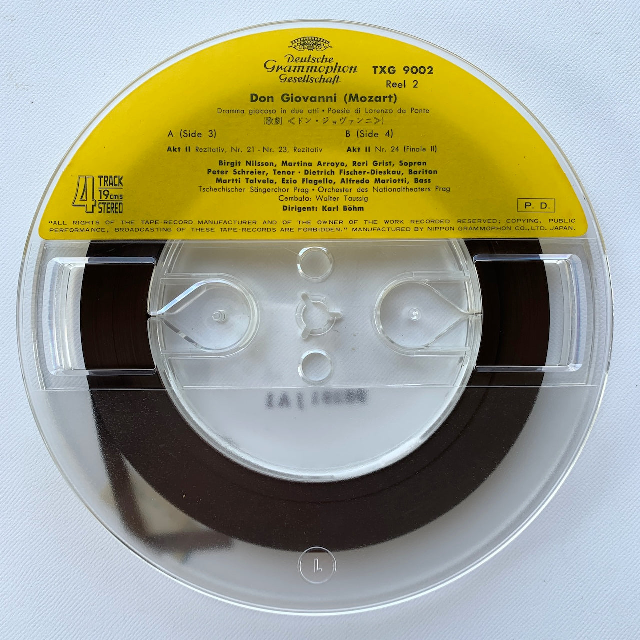 オープンリール/ カール・ベーム / モーツァルト：オペラ「ドン・ジョヴァンニ」全曲 / 国内盤 2本組 7号 4トラック 19cm/s (7 1/2IPS) ライナー DGG TXG-9001-02