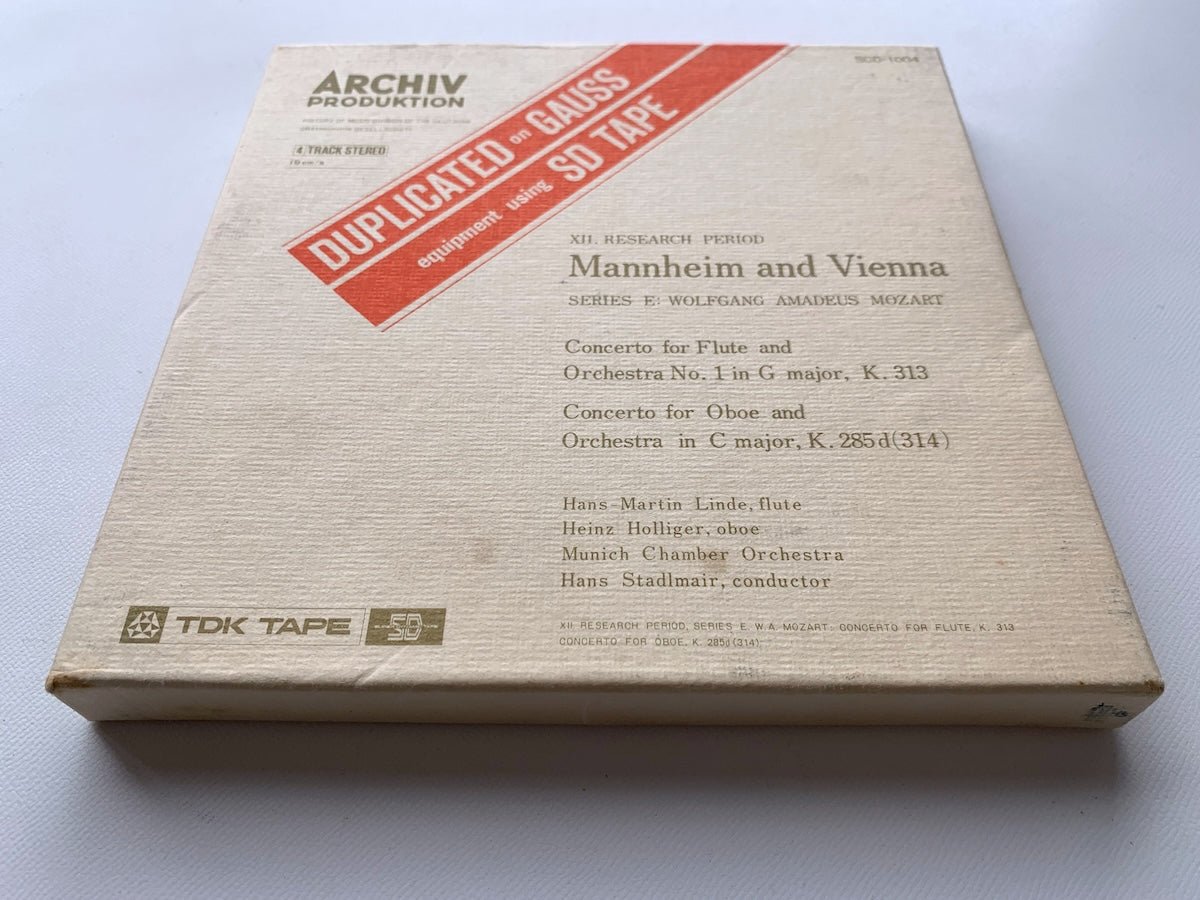 オープンリール/ シュタドゥルマイル / モーツァルト：フルート協奏曲第1番 他 / 国内盤 7号 4トラック 19cm/s (7 1/2IPS) ライナー ARCHIV SD0-1004