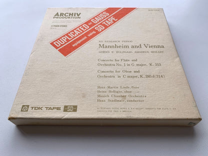 オープンリール/ シュタドゥルマイル / モーツァルト：フルート協奏曲第1番 他 / 国内盤 7号 4トラック 19cm/s (7 1/2IPS) ライナー ARCHIV SD0-1004