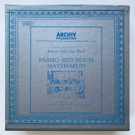 オープンリール/ カール・リヒター / J.S. バッハ：マタイ受難曲 全曲 / 国内盤 2本組 7号 4トラック 19cm/s (7 1/2IPS) ライナー ARCHIV TXA-9002-3