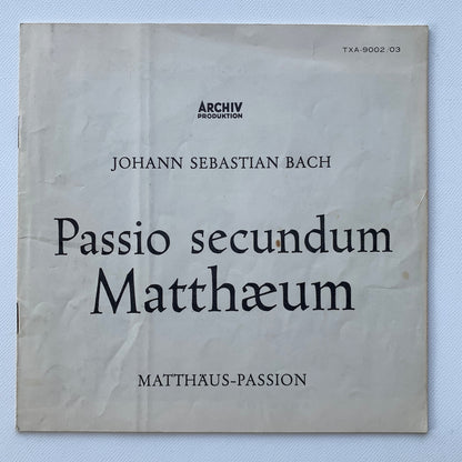オープンリール/ カール・リヒター / J.S. バッハ：マタイ受難曲 全曲 / 国内盤 2本組 7号 4トラック 19cm/s (7 1/2IPS) ライナー ARCHIV TXA-9002-3