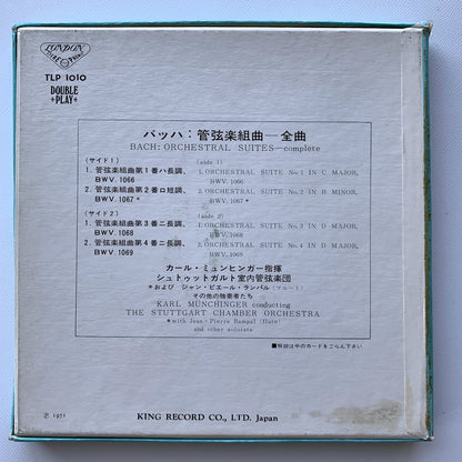 オープンリール/ カール・ミュンヒンガー / J.S.バッハ：管弦楽組曲 全曲 / 国内盤 7号 4トラック 19cm/s (7 1/2IPS) ライナー LONDON TLP-1010