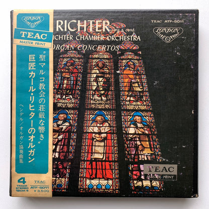 オープンリール/ カール・リヒター / ヘンデル:オルガン協奏曲集 / 国内盤 7号 4トラック 19cm/s (7 1/2IPS) 帯・ライナー LONDON ATF-5011