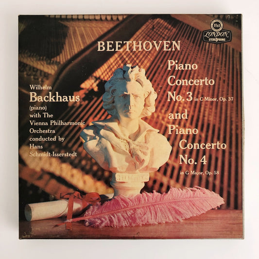 オープンリールテープ ヴィルヘルム・バックハウス / ベートーヴェン:ピアノ協奏曲第3番、第4番 7号 19cm/s (7 1/2IPS) 4トラック US製 インサート(若干スレ)付