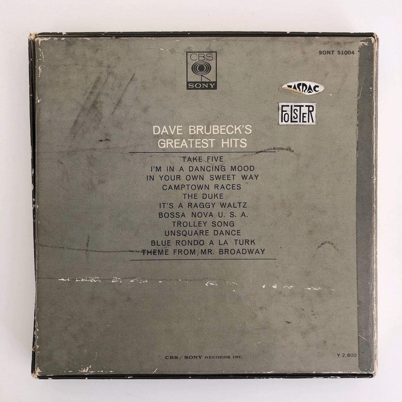 オープンリールテープ DAVE BRUBECK'S / GREATEST HITS 7号 19cm/s (7 1/2IPS) 4トラック US製