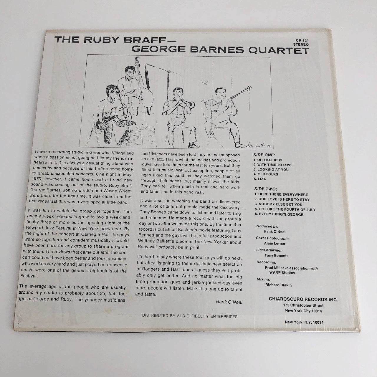 LP/ THE RUBY BRAFF / GEORGE BARNES QUARTET / THE RUBY BRAFF / GEORGE BARNES QUARTET / US盤 オリジナル CHIAROSCURO CR-121