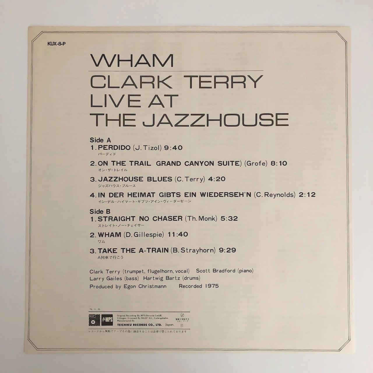 LP/ CLARK TERRY / WHAM / 国内盤  帯・ライナー付き MPS KUX8P